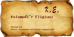 Kolompár Eligiusz névjegykártya